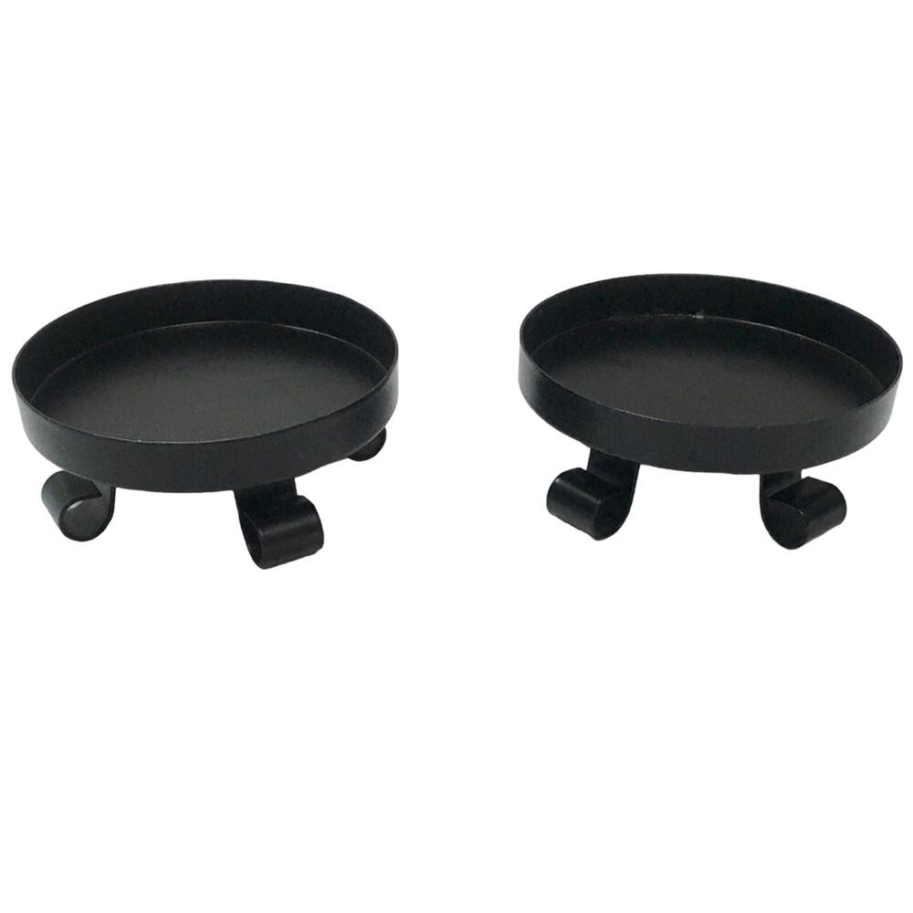Set of 2 Small Metal Candleholders